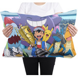 Cojin Almohada Ash Ketchum Campeón Pokémon Pikachu Anime Art