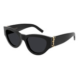 Saint Laurent Gafas De Sol Para Mujer Glam Cat Eye, Negro, N