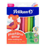 Plastilina Pelikan En Barra De 18 Grs X 10 U Colores Glitter