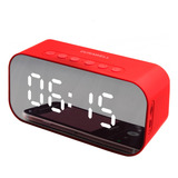 Caixa Som Bluetooth Relógio Espelho Despertador Com 2 Alarme