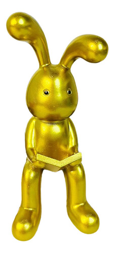 Escultura De Estatua De Conejo, Figura De Lectura Oro