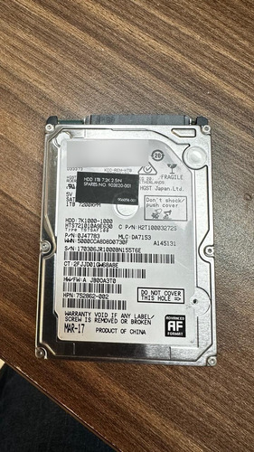 Disco Duro Hgst 1tb Seminuevo Oj47783/ 703820-001