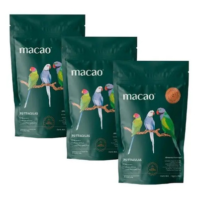 Macao croquetas para kramer, perico de collar 1kg por 3 unidades | Meses sin interés