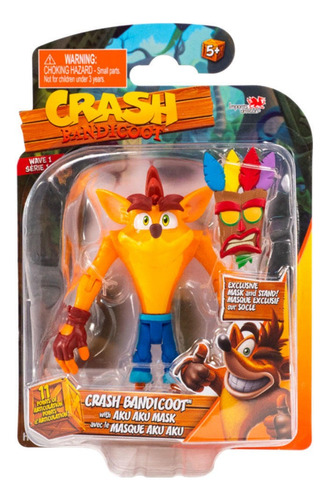 Crash Bandicoot - Crash Con Mascara Aku Aku - Figura