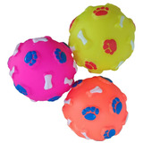3 Brinquedo Pet Com Apito Shitzu York Pinscher Lhasa Poodle Cor Colorida Desenho Bola