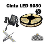 Cinta Tira Luces Led 5050 Calida 5mt Siliconada + Transfo