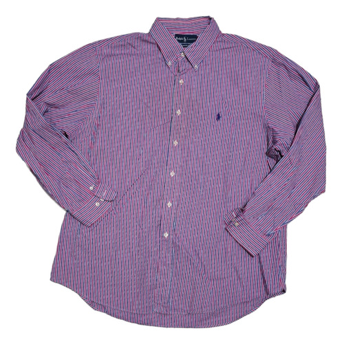 Camisa Ralph Lauren 2xl 18 Lineas Rosa Y Azul Custom Fit