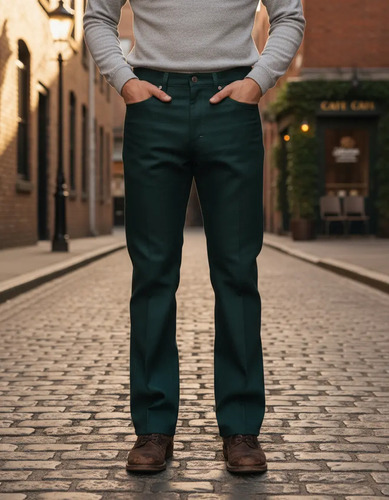 Pantalón Para Bota Wrangler Original Poliéster Color Verde