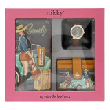 Kit Accesorios, Tarjetero, Cartera, Reloj, Nikky 