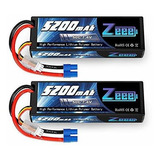 Zeee 7.4v 2s 5200mah Lipo Battery 50c Hard Case Batería Con