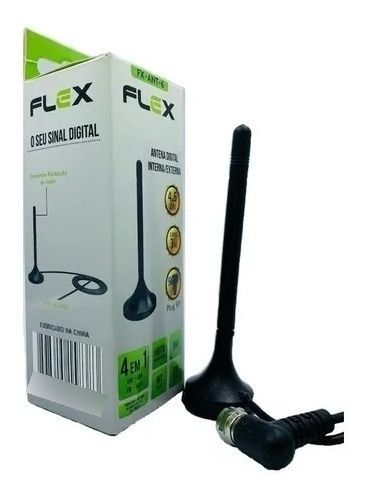 Antena Digital Interna Hdtv Com Cabo 3 Metros Pronta Uhf Vhf