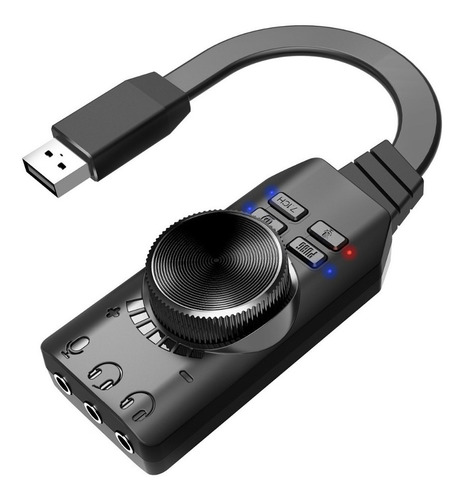 Tarjeta De Sonido Usb 7.1 Gamer Plextone Pc Linux Mak 24 Bit