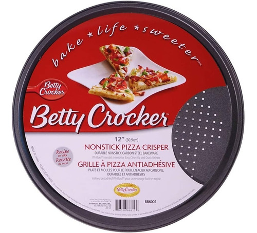 Base Bandeja Acero Hornear Cocinar Pizza Betty Crocker