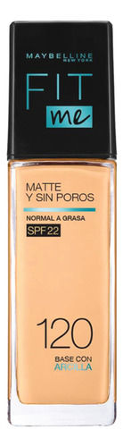 Base Líquida Maybelline Fit Me Matte + Poreles 30ml Tono 120