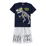 Conjunto Kyly Infantil Masculino Short Verão Dinossaur 4 6 8