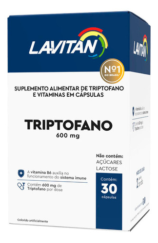 Suplemento De Triptofano 600mg E Vitaminas Cápsulas Lavitan