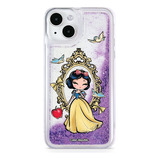 Funda Celular Para iPhone Blanca Nieves Disney Glitter Liqui