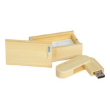 Pendrive 64gb De Bamboo Con Caja