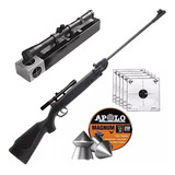 Rifle Aire Comprimido 5,5 Potenciado Mira 4x20 Blancos 