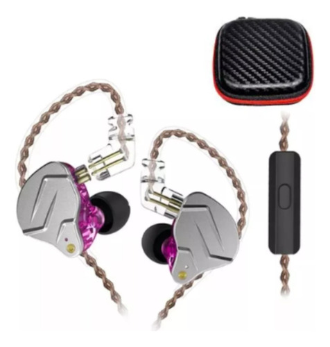 Kz Zsn Pro Audífonos In Ear Con Mic Purpura + Estuche