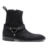 Botín Hombre Caballero Chelsea  Boots Piel Gamuza Arnés 204