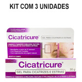 Kit Cicatricure Gel Para Cicatrizes E Estrias C/ 3un De 30g