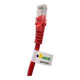 10un Patch Cord Rj45 Cat6 1,50 Mt 100% Cobre Anatel Vermelho