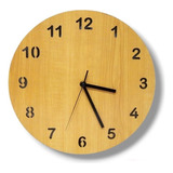 Reloj De Pared Grande 30 Cms Madera De Bambu Nordico