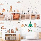 Vinilos Decorativos Infantiles Pared Nordico Animales Tribal