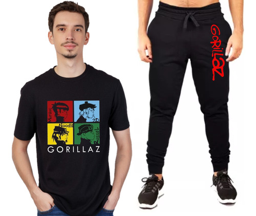 Conjunto Remera + Pantalón Jogging Gorillaz - Logos