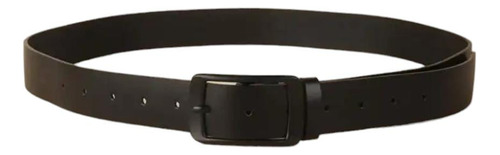 Cinturón De Cuero  Clásico Negro  Con Hebilla Negra 113