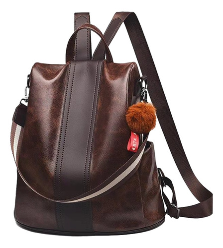 Mochila De Viaje Laptop Mujer Cuero Bolso Antirrobo 31x31x15