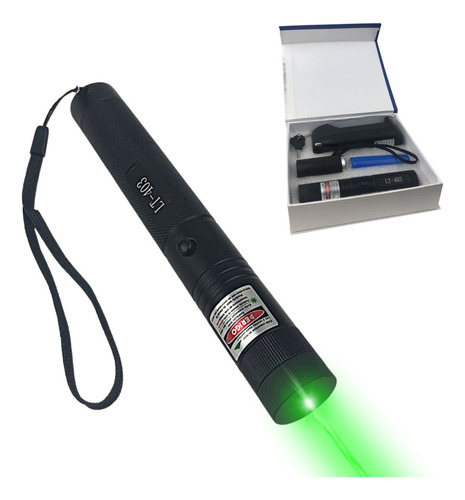 Caneta Laser Pointer Verde Forte Alcance 50km Recarregável