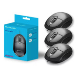 Kit Com 3 Un Mouse Multilaser  Office Mo300 Preto