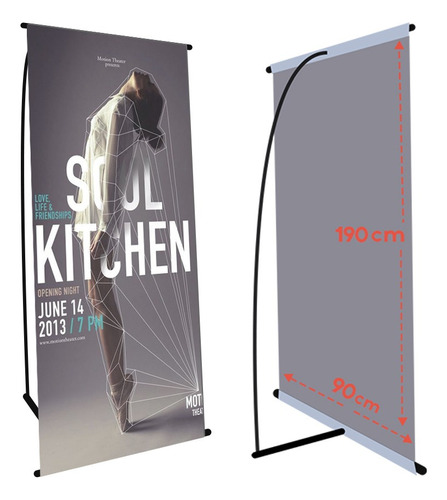 Banner Impreso 190x90 Cm Full Color + Portabanner + Bolsa