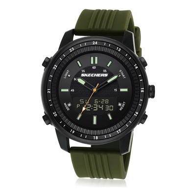 Skechers ® Reloj Digital Analógico Ligero Cuarzo Sr5155 Dht Color de la correa Verde Color del bisel Negro Color del fondo Negro | Envío gratis