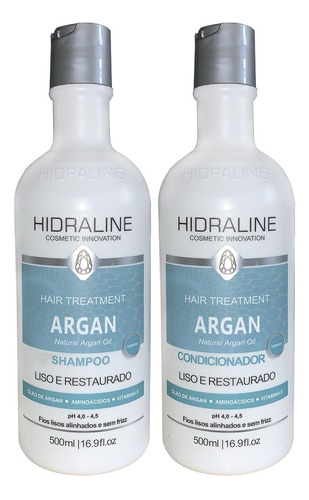  Kit Hidraline Argan Rápido Shampoo E Condicionador 500ml