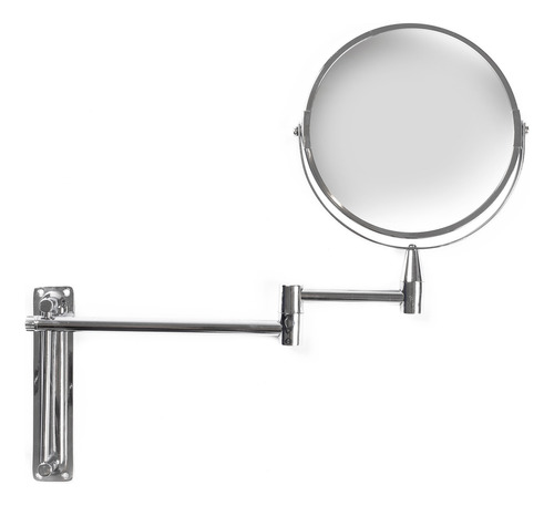 Espejo Extensible De Baño Para Maquillaje Con Aumento En 18 Cm Diámetro En Metal