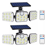 Lámpara Led Solar De Pared Exteriores Sensor Luz 3 Modos Col