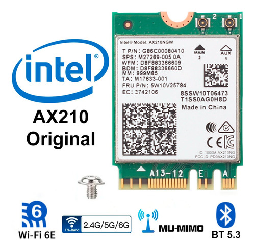 Oferta Intel Ax210 802.11ax Wifi 6e Bluetooth 5.2 Original