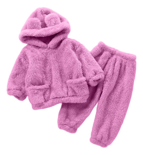 Conjunto Pijama Invierno Peludo Niño Niña Orejitas