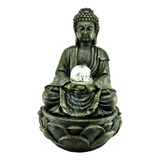 Fuente De Agua Buda 30cm Esfera Flor Loto Feng Shui Zn Ct