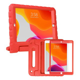 Funda Para iPad 10.2 Hde 9th/8th/7th Gen Ideal P/niños/rojo