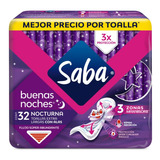 Toallas Femeninas Saba Buenas Noches 32 Piezas