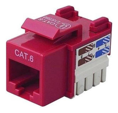 Generico Cat6 Rj45 Keystone Jack Punch-down Network Red (...