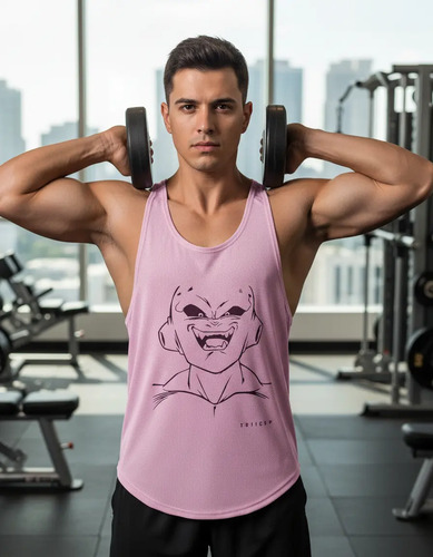 Playera Gym Corte Olimpico Majin Boo Dragon Ball Triicep