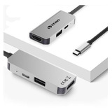 Hub Usb Tipo C 3.0 Regua Cabo Extensor Hd Video Pd Charge