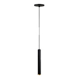 Kit 3 Pendentes Tubo Palito 30cm - Preto Com Anel Ouro