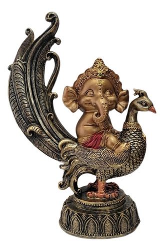 Ganesh Atrayente Armonía Y Abundancia Ganesha Pavo Real 