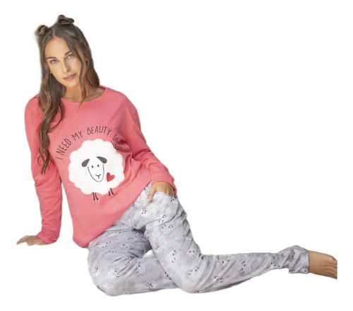 Pijama Casaca Jersey Pantalón Modal Estampado Lencatex 24300